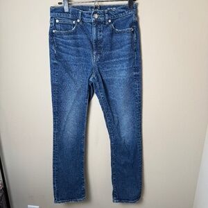 J.Crew 96 Straight Jeans Womens 27 Blue Denim Pants Stretch Minimalist CH893